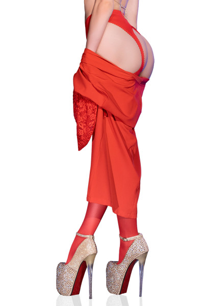 Collants ouverts rouge 30...