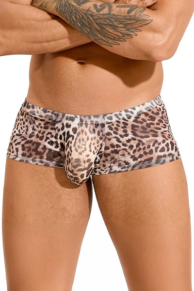 Boxer homme léopard en résille