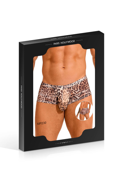 Boxer homme léopard en résille