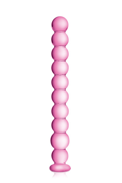 GLASS DILDO 18 PINK GLOSSY...