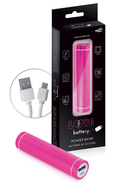 CHARGEUR LOVE BATTERY PINK