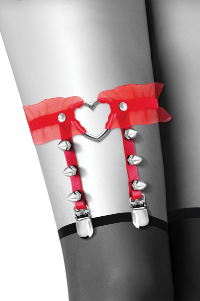 GARTER WITH HEART  RED
